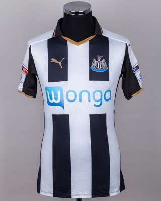 Achraf Lazaar black and white No.7 Newcastle United v. Norwich short-sleeved shirt, 2016-17