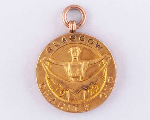 Jock Buchanan 9ct gold Glasgow Charity Cup winners medal, 1929