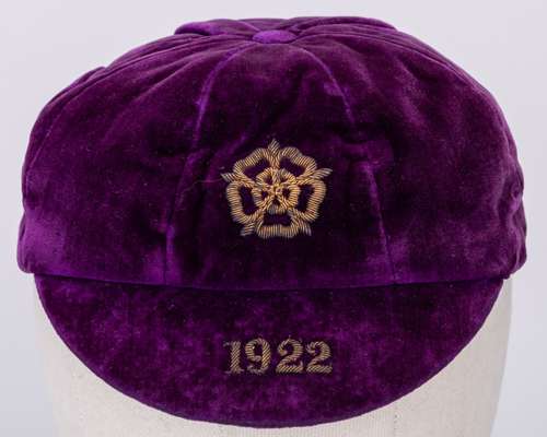 Bill Rawlings purple England v. Scotland International cap, 1922