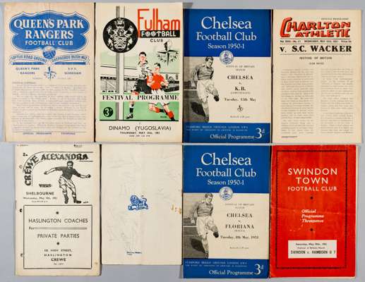 Festival of Britain selection of football programmes, played in May 1951, 
 include Welsh FL XI v Irish FL XI at Swansea 19th May 1951, Swindon Town v