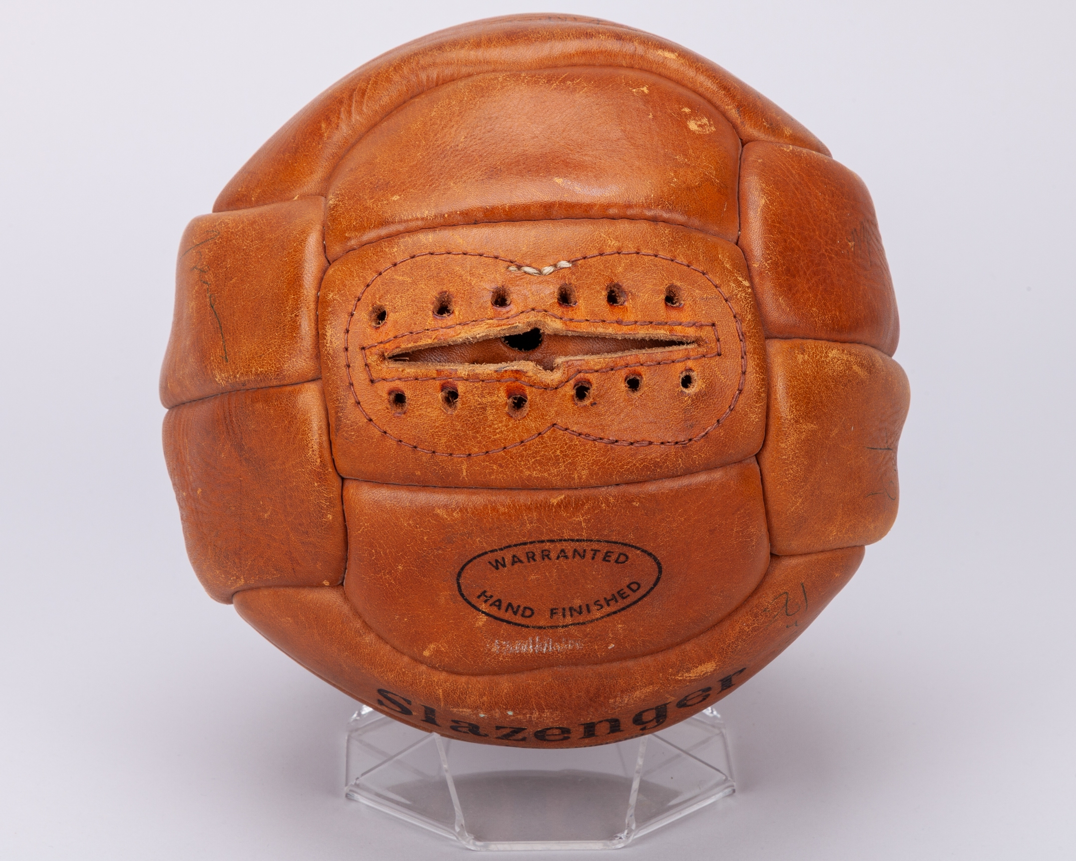 World Cup 1966 - North Korea a brown leather Slazenger Meteor