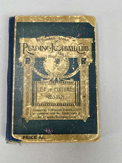 Reading FC season 1920-21 handbook issued as football annual of Reading FC, 
 list of fixtures, players profiles, history of club, editorial states ju