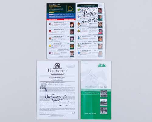 Trio of signed A P McCoy signed racecards representing career landmarks