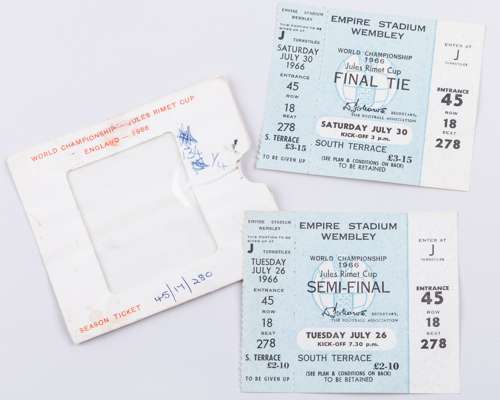 1966 World Cup an unused World Cup final and semi-final ticket