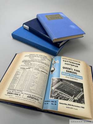 Four bound volumes of Tottenham Hotspur home match programmes comprising 1961-62; 1968-69, 1976-77; and 1978-79
 including Tottenham Hotspur v. Queens