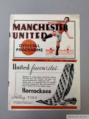 Manchester United v. Bury match programme, 7th May 1938