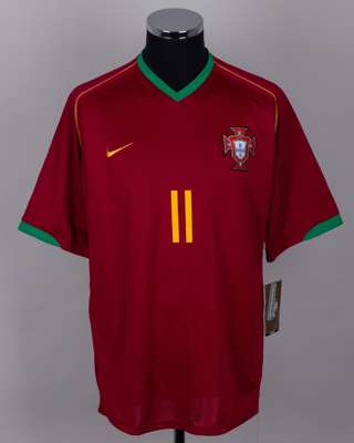 Simao Sabrosa red No.11 replica Portugal autographed short-sleeved shirt