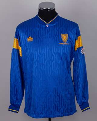 Blue and yellow No.11 Wimbledon long-sleeved shirt, 1991-92