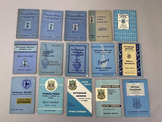 Tottenham Hotspur handbooks, complete run from 1948-49 to 1974-75, 
 26 in total