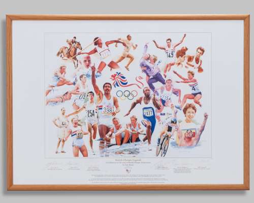 British Olympic Legends by Gary Keane autographed limited edition print