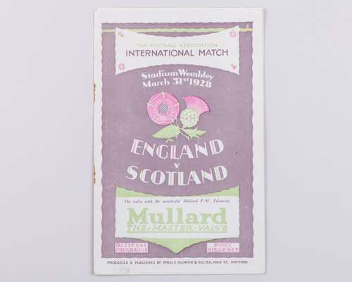 England v. Scotland International match programme, 31st March 1928