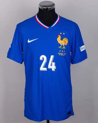 Desire Doue Blue No.24 France v. Germany match issued short-sleeved shirt 2025