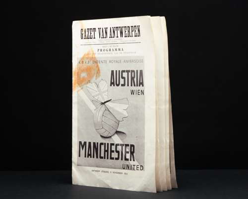 Jack Rowley scarce Austria Wien v. Manchester United match programme, 11th November 1952