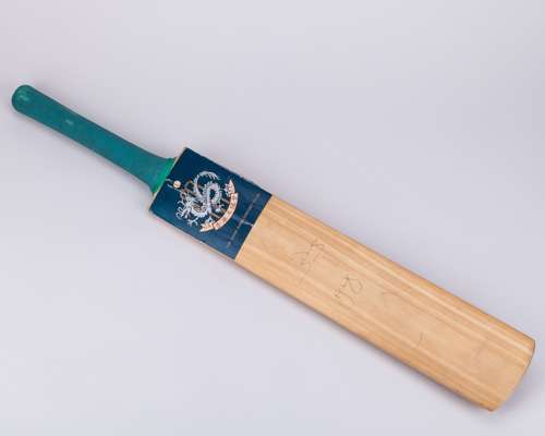 Steve Waugh and Mark Waugh autographed The Hong Kong Cricket Club cricket bat
