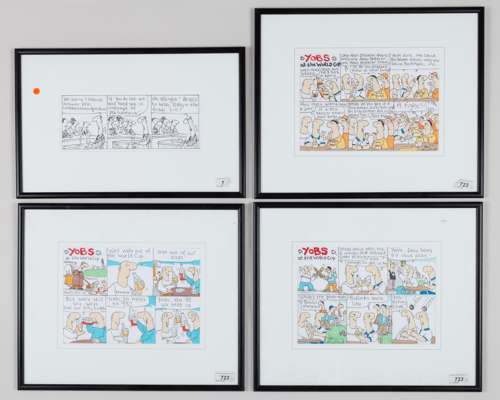 A group of six original artworks for Private Eye cartoons