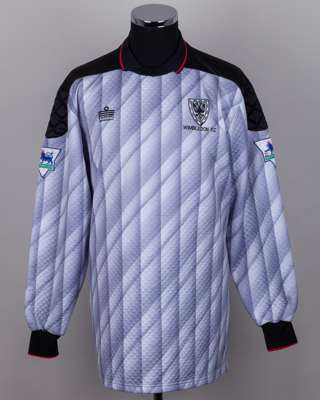 Hans Segers grey and black No.1 Wimbledon goalkeepers shirt, 1991-92