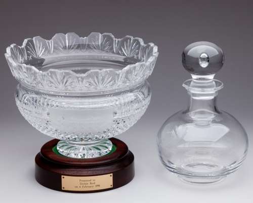 Dickie Bird Professional Cricketers Association Special Merit Award Waterford Crystal bowl