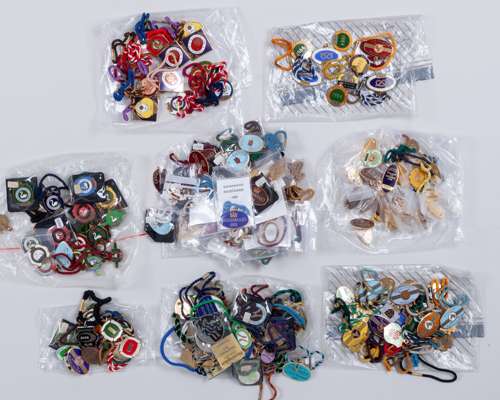 Collection of racecourse members badges
