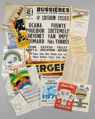 Cycling selection, circa 1930-70,
 includes large number of programmes including World Championship events and others, mainly in Europe, noted Amsterd
