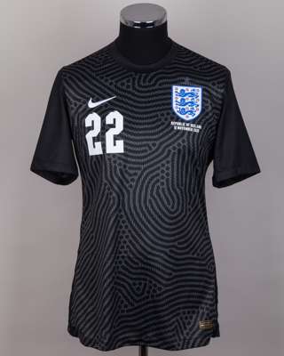 Jordan Pickford black No.22 England v. Republic of Ireland goalkeeper shirt, 2020