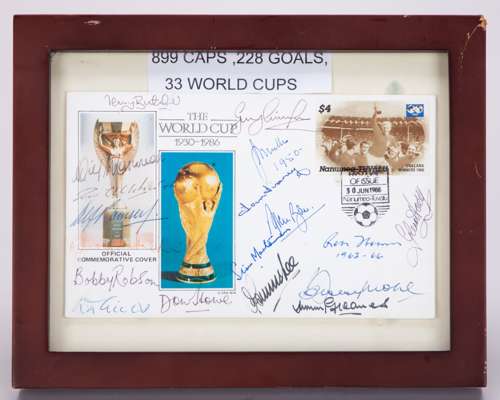 The World Cup 1930-1986 autographed official commemorative cover