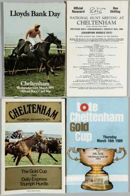 Collection of Cheltenham Gold Cup and Champion hurdle race cards, 
 the Gold Cup comprising 1971 to 1973, 1975 to 1977, 1979 to 1980, 1982, 1984 to 19