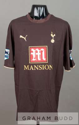 Danny Murphy brown and tan Tottenham Hotspur no.13 third change jersey, season 2006-07,
 short-sleeved with BARCLAYS PREMIERSHIP sleeve badges, club c