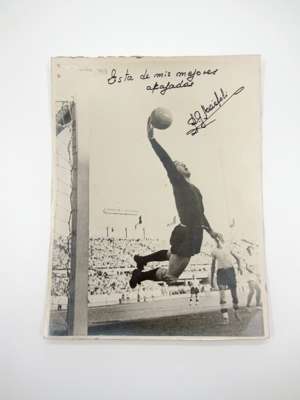 Memorabilia relating to the Uruguayan 1950 World Cup winning goalkeeper Roque Gaston Maspoli