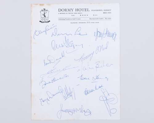 A page of Manchester United autographs, 1972-73