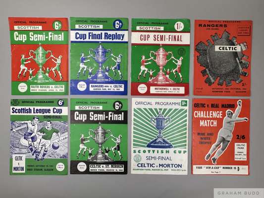 Twenty-nine Celtic home and away match programmes 1950-60s
 including Scottish Cup Final, Semi Final, Scottish League Cup, Glasgow Cup etc., (29)