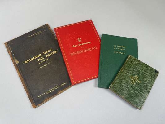 "Bringing Back The Ashes", 1903-1904 by Looker on, Presentation Copy, April 22nd 1904, published by Sheffield Daily Telegraph, 
 The Cricketers Manuel