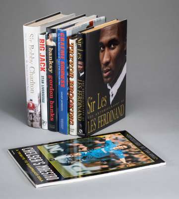 Collection of signed books by football stars, 
 including Sir Bobby Charlton "My Manchester United Years", Jack Charlton "The Life and Times of Jack C