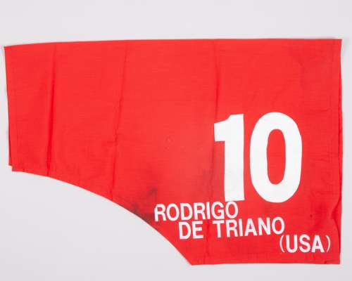Rodrigo De Triano number cloth from the 1992 Juddmonte International Stakes victory