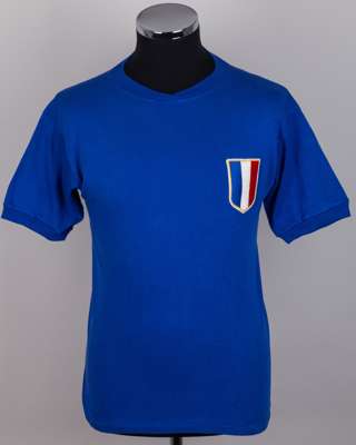 Blue No.4 France v. Portugal Under 21 short-sleeved shirt, 1969