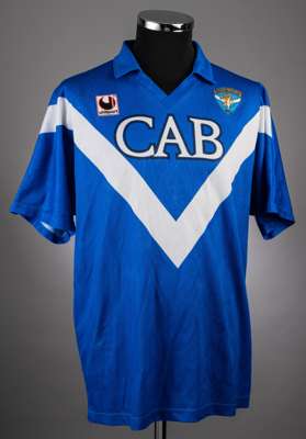 Pauolo Ziliani blue No.6 Brescia jersey worn in the Anglo Italian Cup game against Charlton Athletic on 12th October 1993 at the Stadio Mario Rigamont