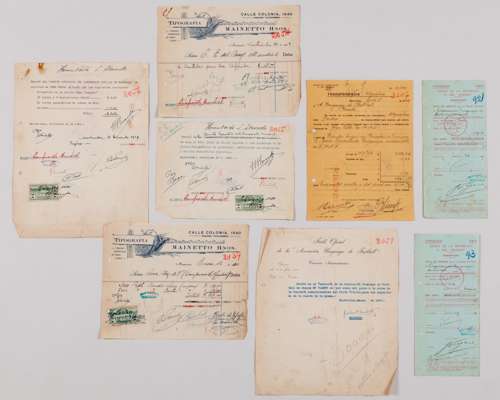 A collection of receipts and documents relating to the 1930 World Cup