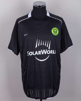 Keith Savage black No.22 Portland Timbers v. Manchester City short-sleeved shirt, 2010