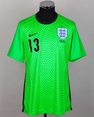 Fraser Forster green No.13 England v. Ivory Coast goalkeeper shirt, 2022