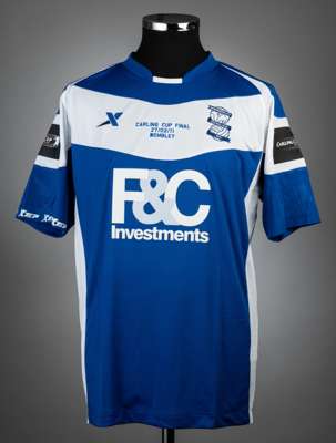 Obafemi Martins blue & white Birmingham City Carling Cup Final no.17 jersey v Arsenal, played at Wembley, on 27th February 2011,
 match-issue, Xtep, s
