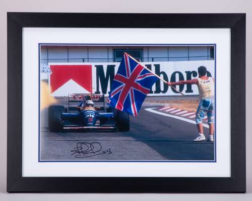 Nigel Mansell Signed Williams Renault Framed Photo