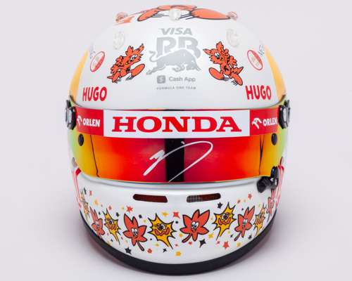Yuki Tsunoda 2024 Signed Japanese Grand Prix Special Design 1:2 Scale Arai Helmet