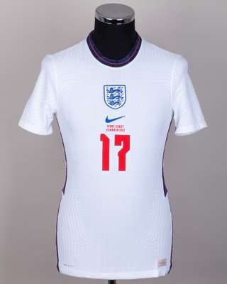 kyle Walker-Peters white No.17 England v. Ivory Coast short-sleeved shirt, 2022