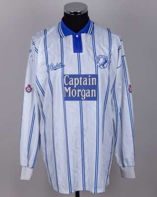 White and blue No.11 Millwall long-sleeved shirt, 1993-94