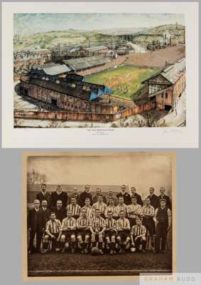 Sepia-toned photograph of the Sheffield Wednesday F.A. Cup-winning side, season 1906-07
 mounted, image, 37 by 44.5cm, image and mount 54 by 71cm and 