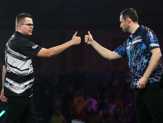 Luke Humphries v. Gian van Veen Quarter Final, match-used dartboard