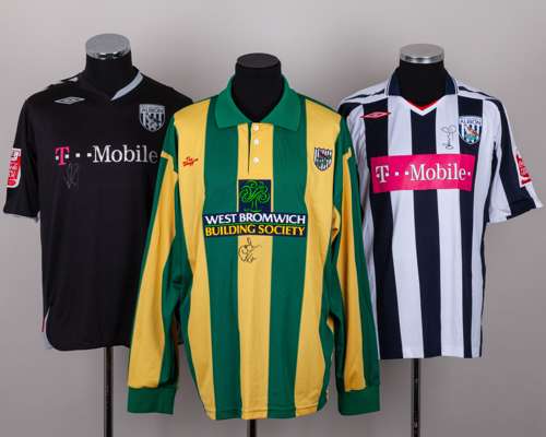 Luke Moore blue and white No.24 West Bromwich Albion autographed short-sleeved shirt
