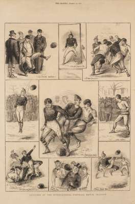 An engraving published by ''The Graphic'' and portraying the world's first international football match Scotland v England played in Glasgow 30th Nove