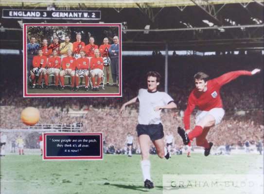 England 1966 World Cup winning team signed photo double