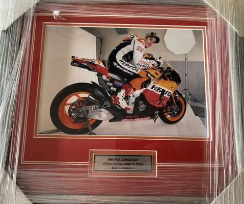 Moto GP Collection of five framed signed photographs,
 all professionally framed / glazed with double mattes and plaque on rider stats. Includes Cal C