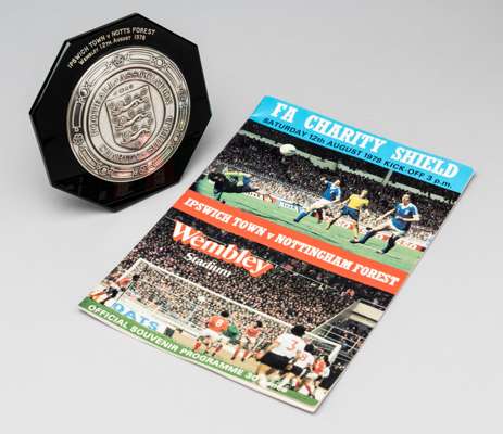 1978 F.A. Charity Shield winner's plaque awarded to Nottingham Forest's Steve Elliott,
 being a miniature replica of the competition trophy, hallmarke